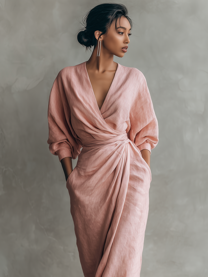 Roseline | Robe Maxi Lin Col V