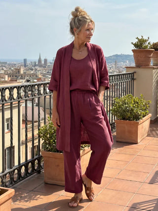 Linnea | Ensemble trois pièces en lin et coton au charme naturel