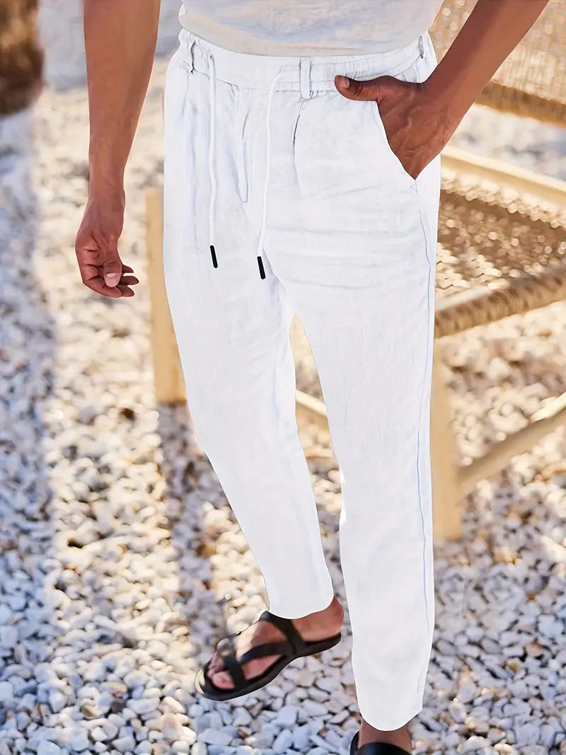 Nichols | Pantalon large en lin avec cordon