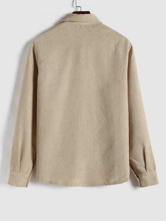 Benoît | Chemise en velours côtelé à demi-boutons