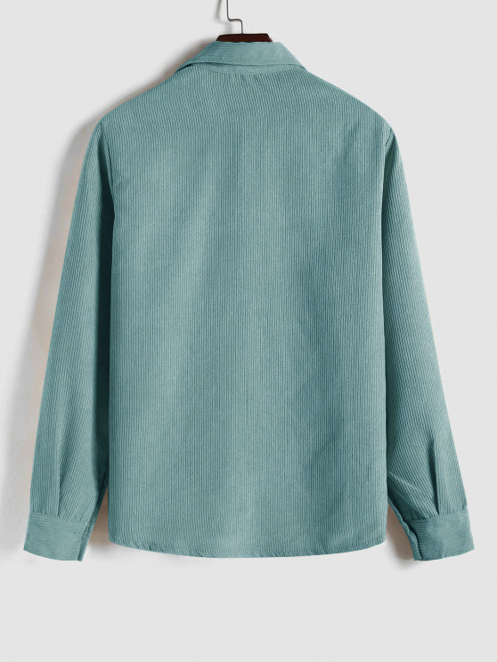 Benoît | Chemise en velours côtelé à demi-boutons