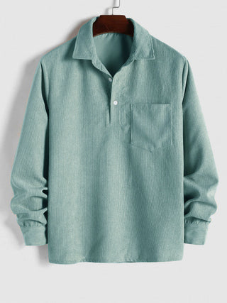 Benoît | Chemise en velours côtelé à demi-boutons