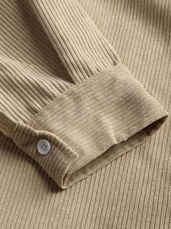 Benoît | Chemise en velours côtelé à demi-boutons