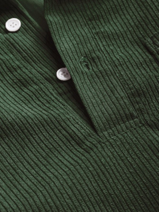 Benoît | Chemise en velours côtelé à demi-boutons