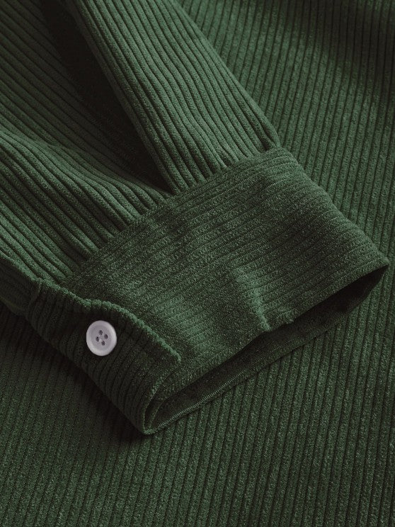 Benoît | Chemise en velours côtelé à demi-boutons