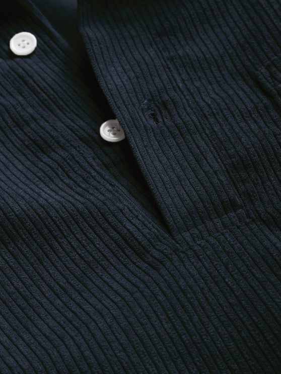 Benoît | Chemise en velours côtelé à demi-boutons