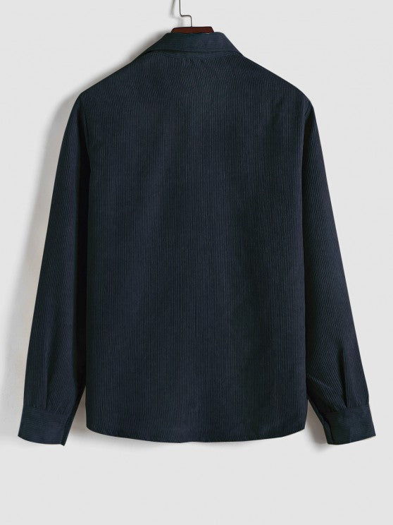Benoît | Chemise en velours côtelé à demi-boutons