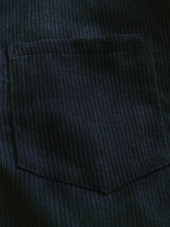 Benoît | Chemise en velours côtelé à demi-boutons