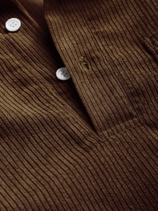 Benoît | Chemise en velours côtelé à demi-boutons