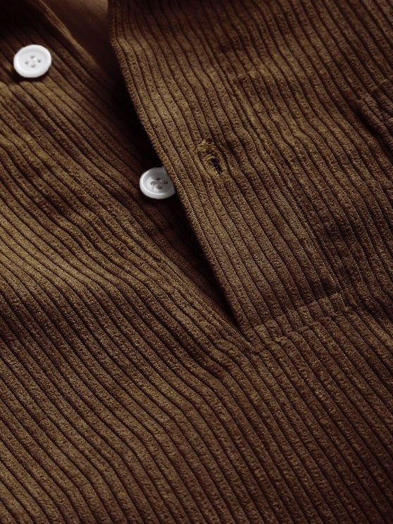 Benoît | Chemise en velours côtelé à demi-boutons