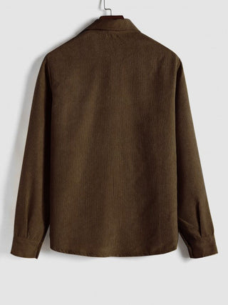 Benoît | Chemise en velours côtelé à demi-boutons