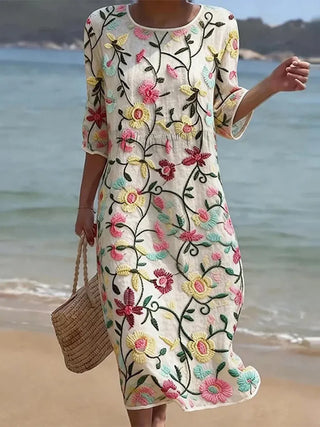 Matilda | Robe longue élégante à motif floral
