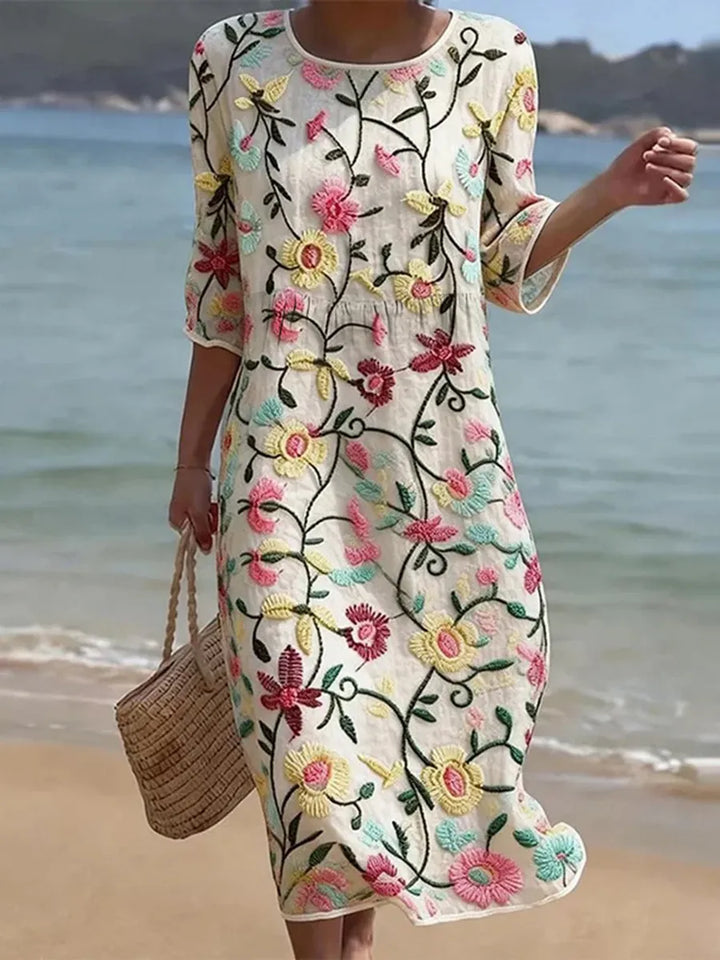 Matilda | Robe longue élégante à motif floral