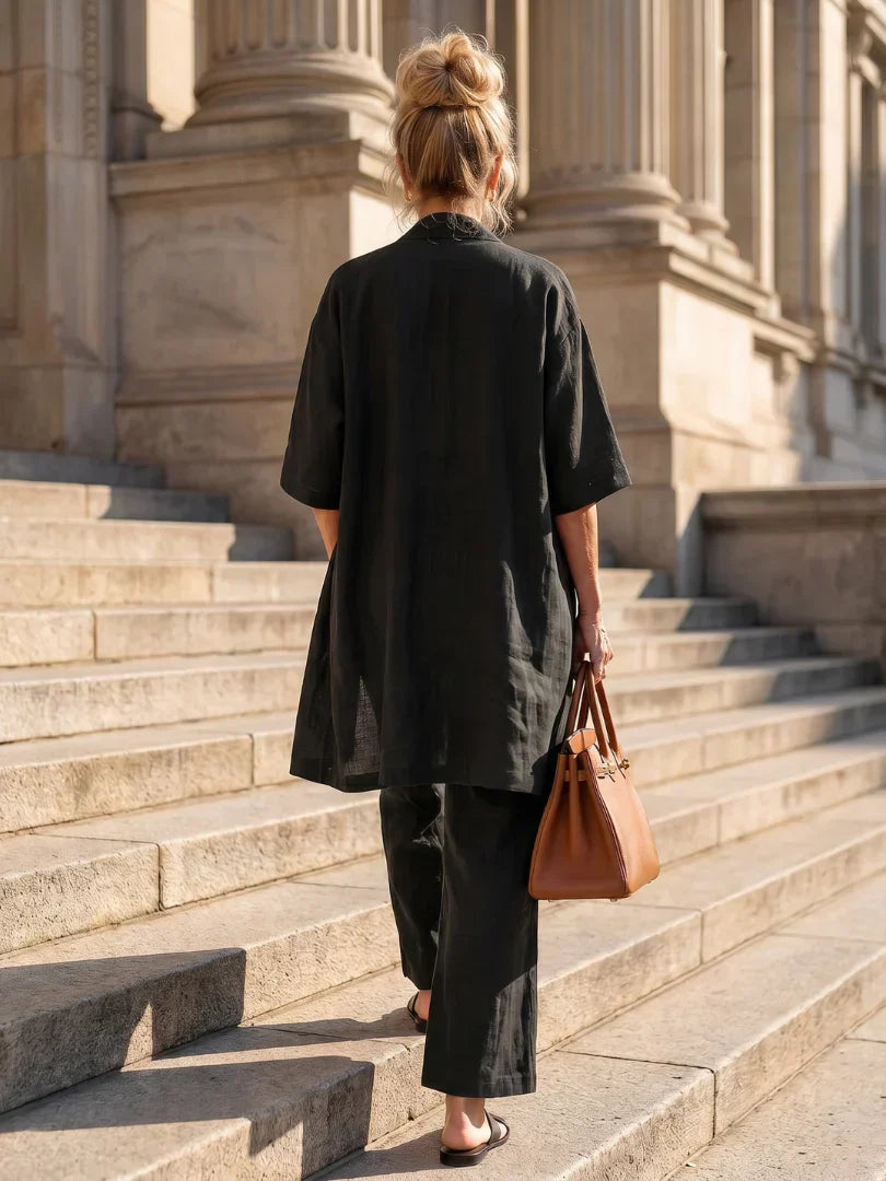 Linnea | Ensemble trois pièces en lin et coton au charme naturel
