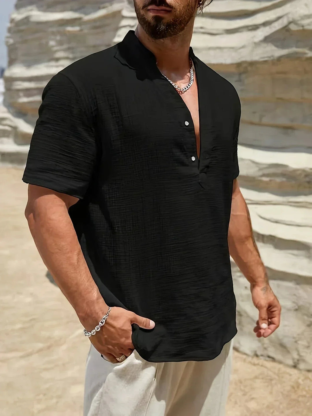 Noah | Chemise Estivale à Col Haut