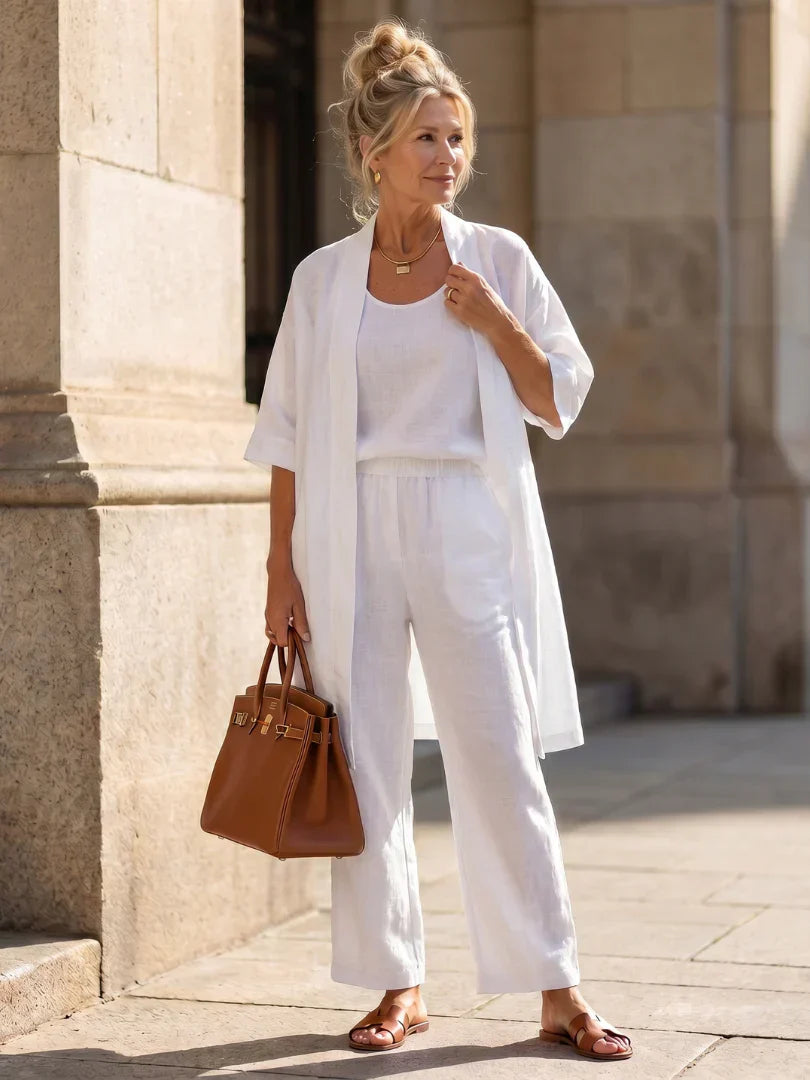 Linnea | Ensemble trois pièces en lin et coton au charme naturel