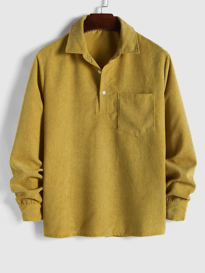 Benoît | Chemise en velours côtelé à demi-boutons