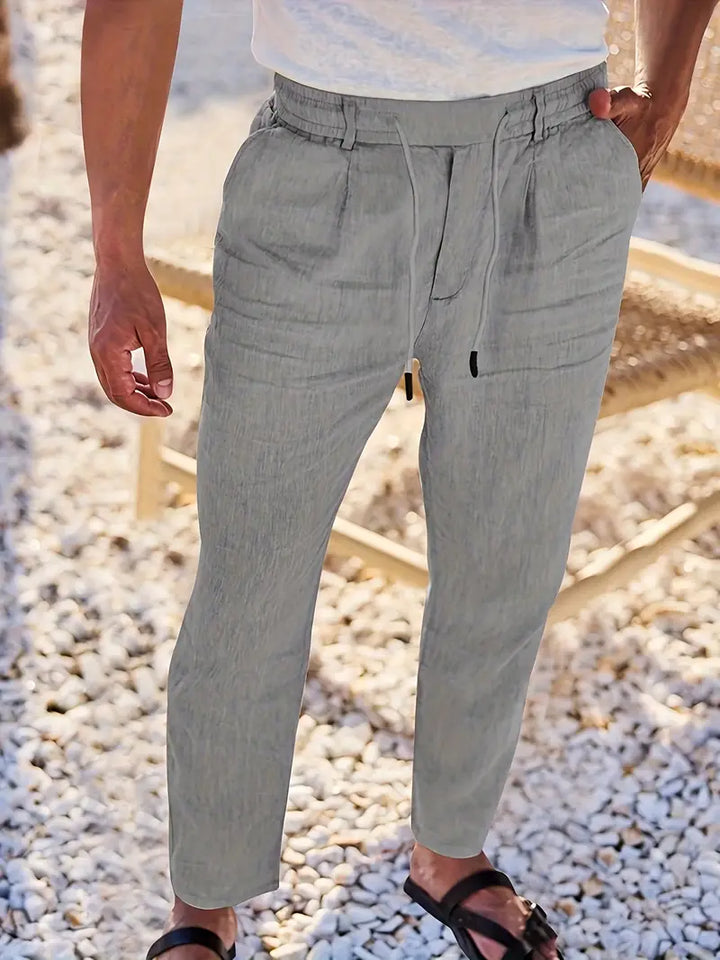 Nichols | Pantalon large en lin avec cordon