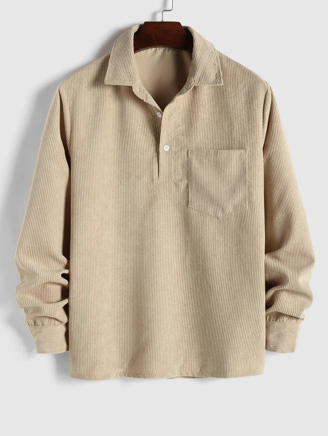 Benoît | Chemise en velours côtelé à demi-boutons
