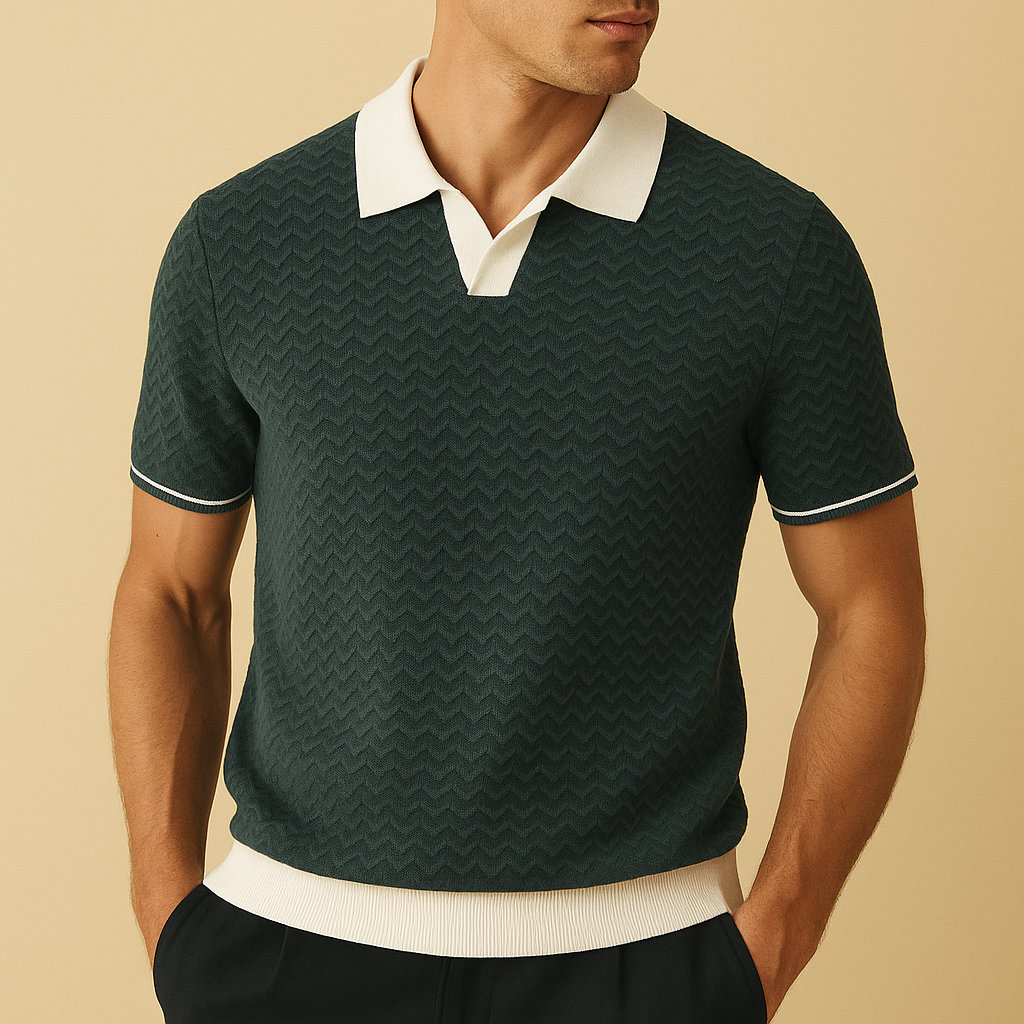 Lucien | Polo en tissu texturé premium
