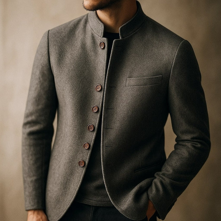 Arnaud | Veste en laine à col droit