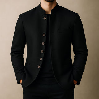 Arnaud | Veste en laine à col droit