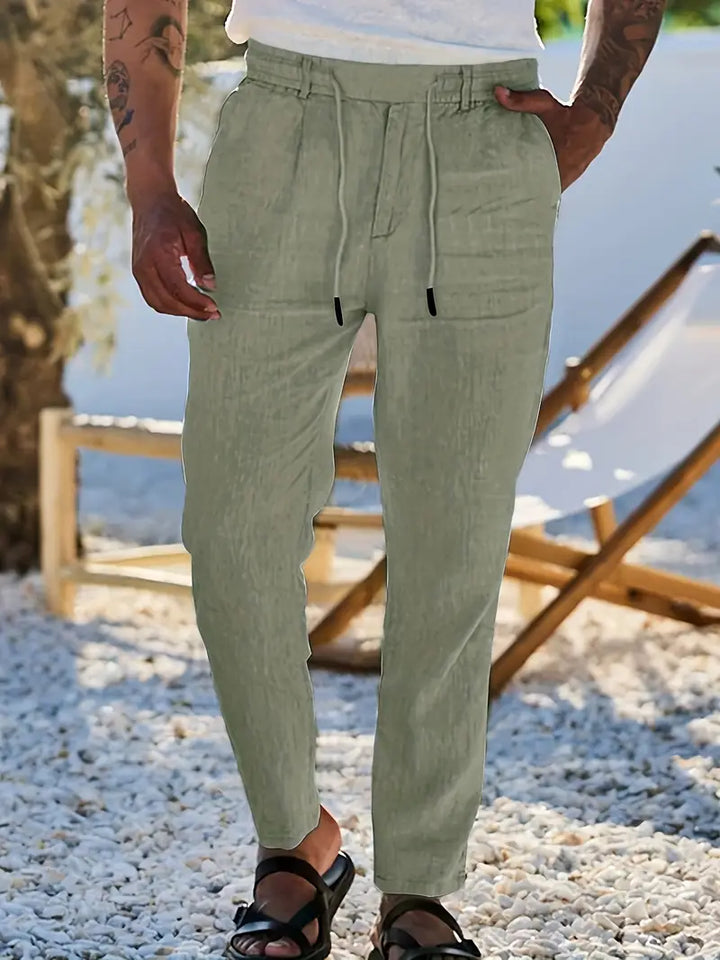 Nichols | Pantalon large en lin avec cordon