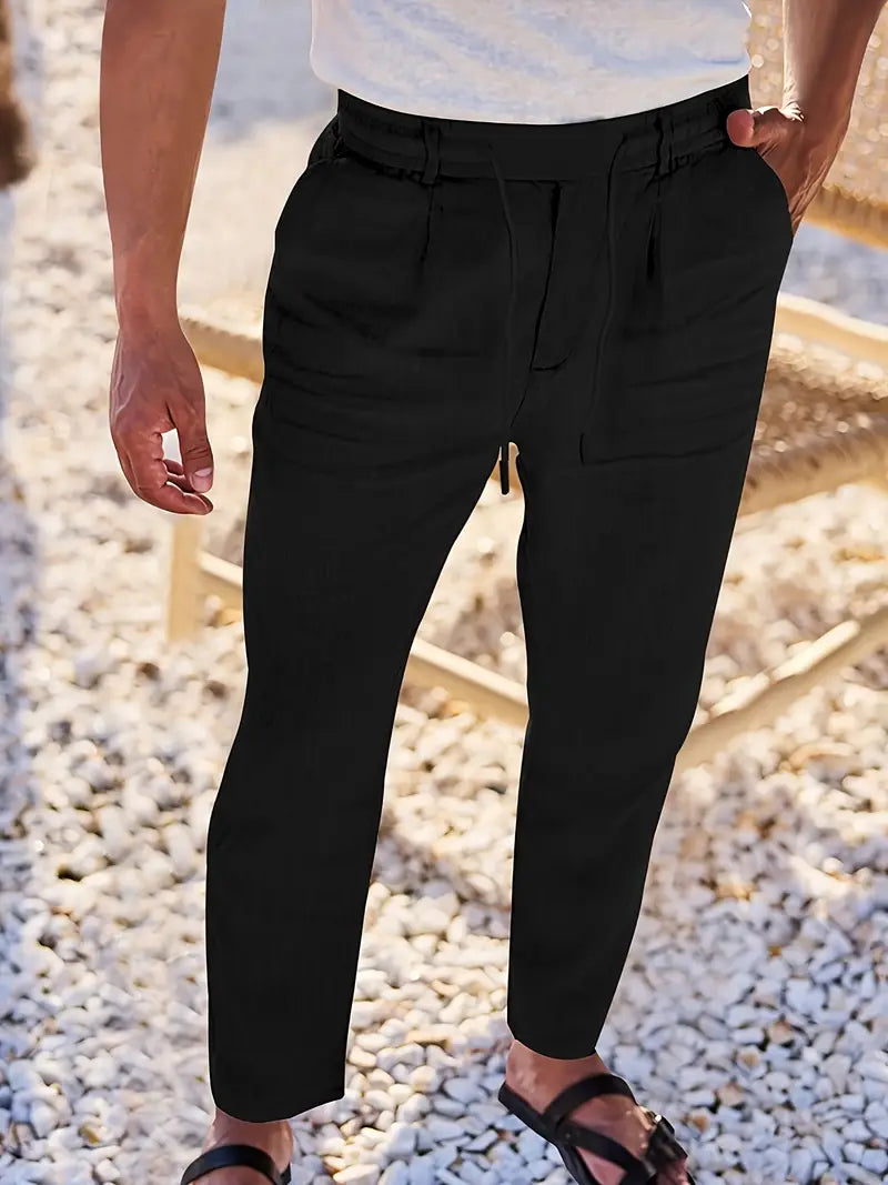 Nichols | Pantalon large en lin avec cordon