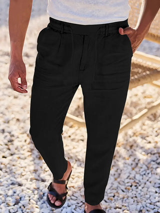 Nichols | Pantalon large en lin avec cordon