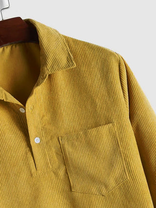 Benoît | Chemise en velours côtelé à demi-boutons