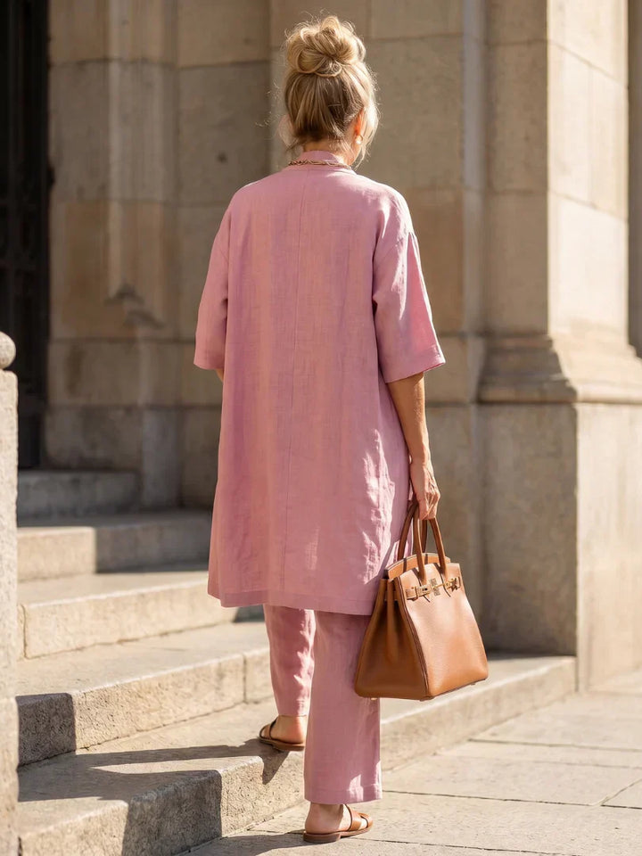 Linnea | Ensemble trois pièces en lin et coton au charme naturel