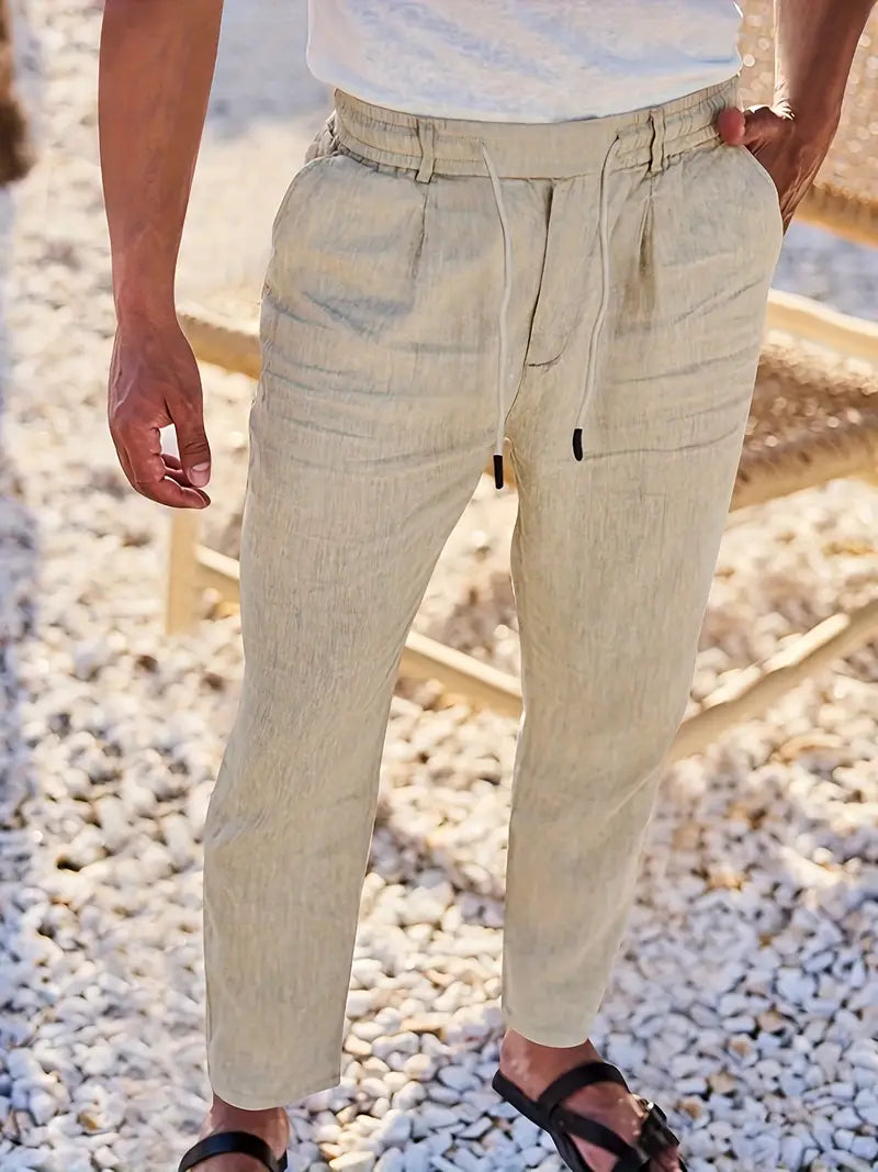 Nichols | Pantalon large en lin avec cordon