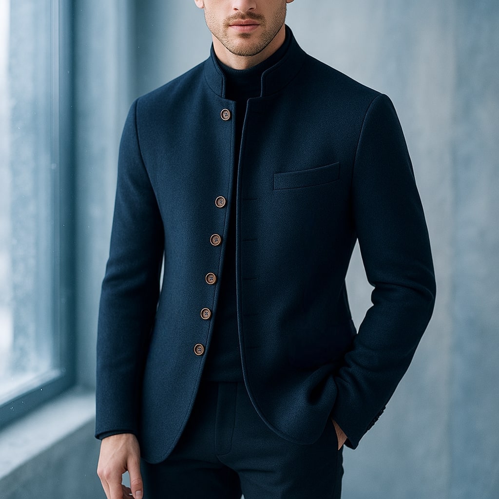 Arnaud | Veste en laine à col droit