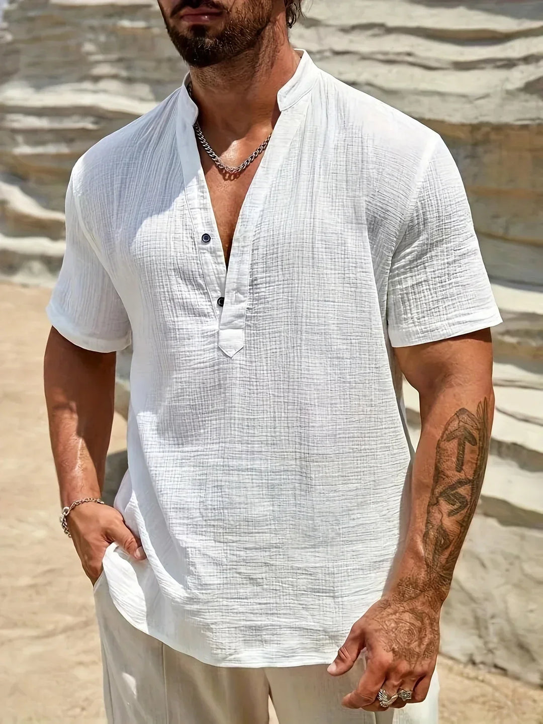 Noah | Chemise Estivale à Col Haut