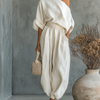 Renée | Ensemble Lin Off-Shoulder Pantalon