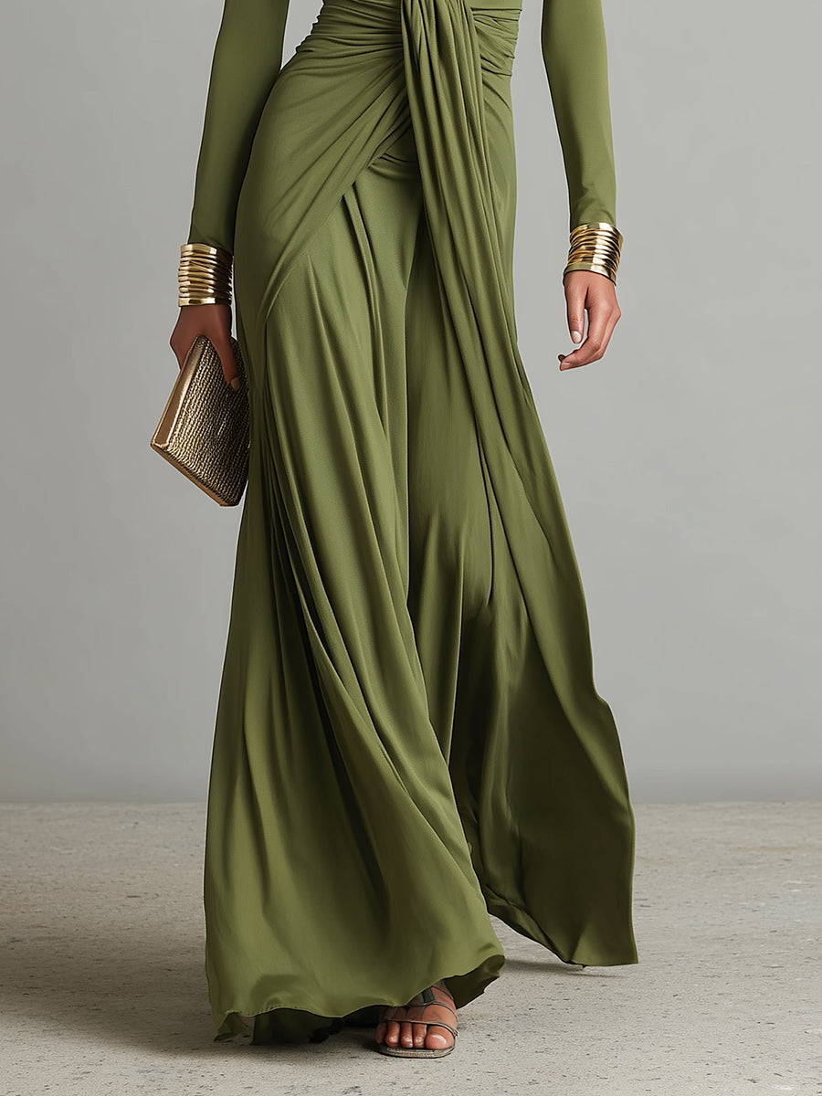 Geneviève | Robe Maxi en Soie Col V Profond