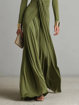 Geneviève | Robe Maxi en Soie Col V Profond