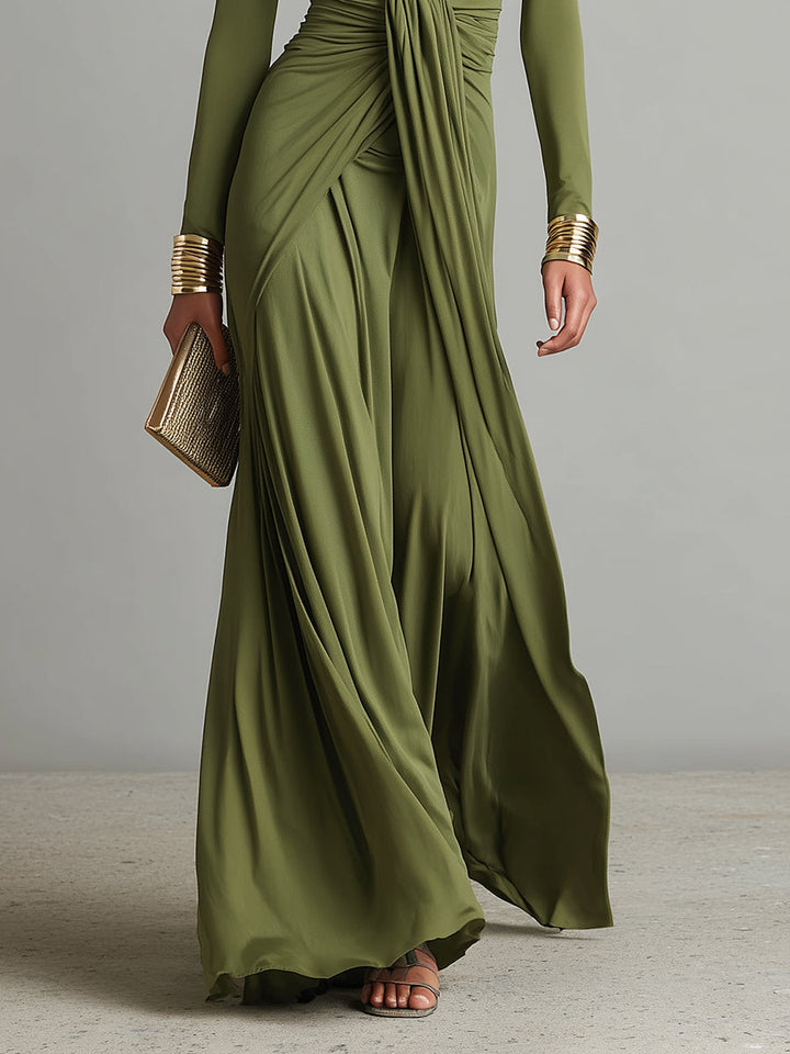 Geneviève | Robe Maxi en Soie Col V Profond