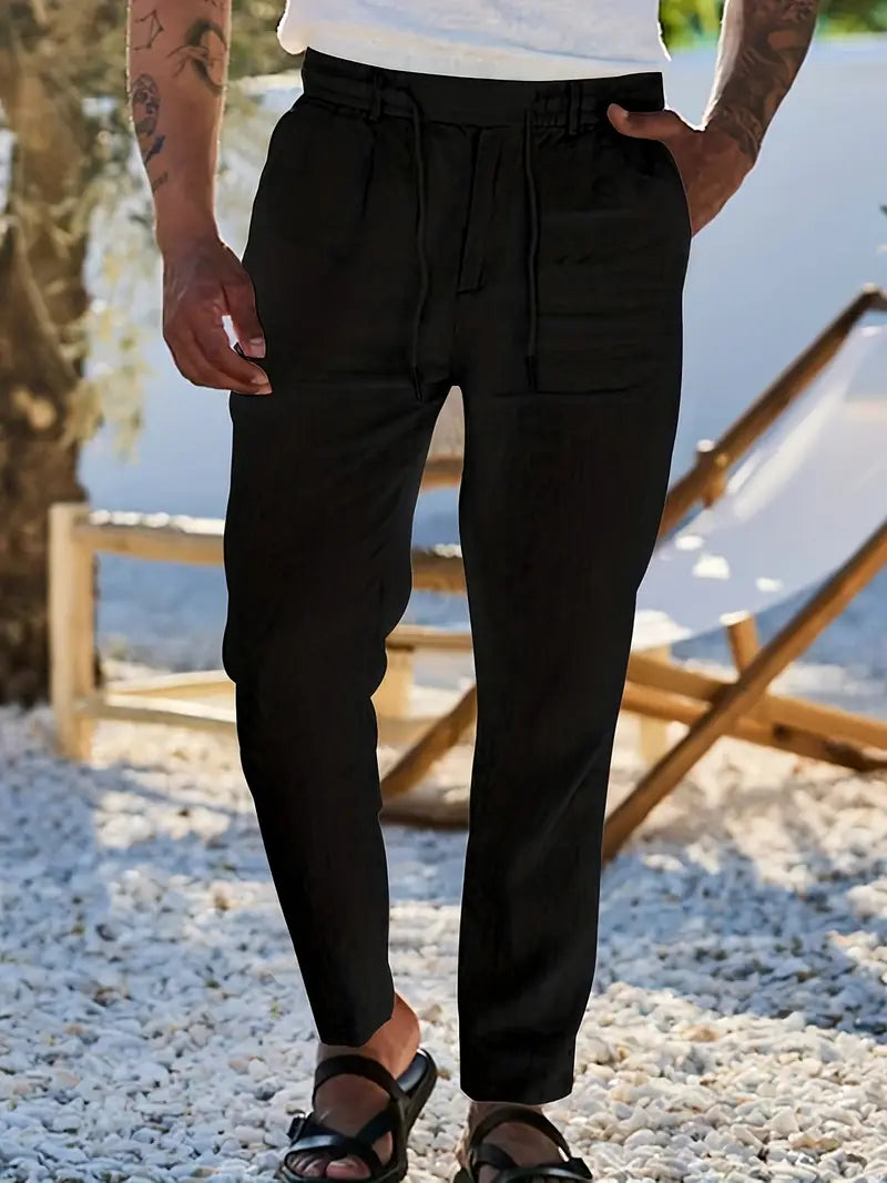 Nichols | Pantalon large en lin avec cordon