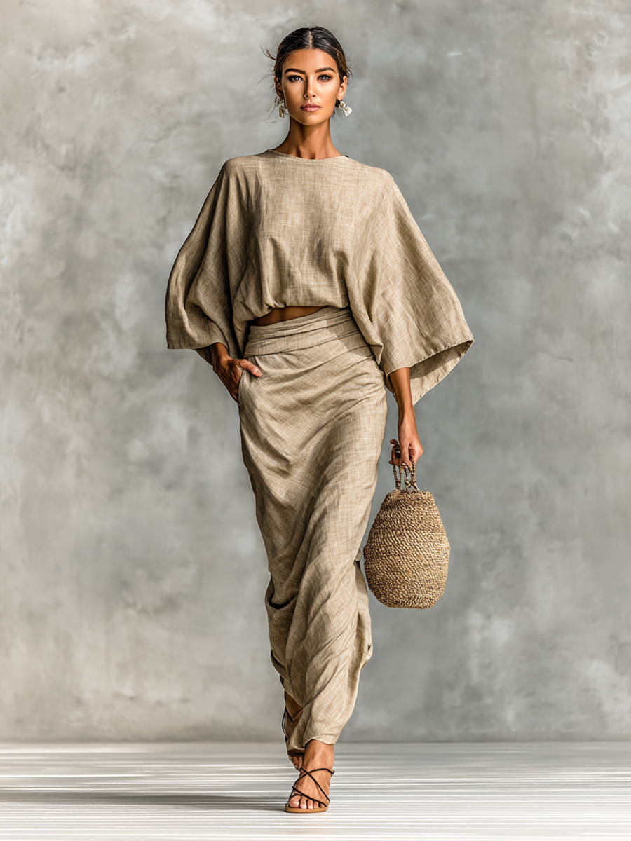 Hortense | Ensemble Coton Lin Robe Longue