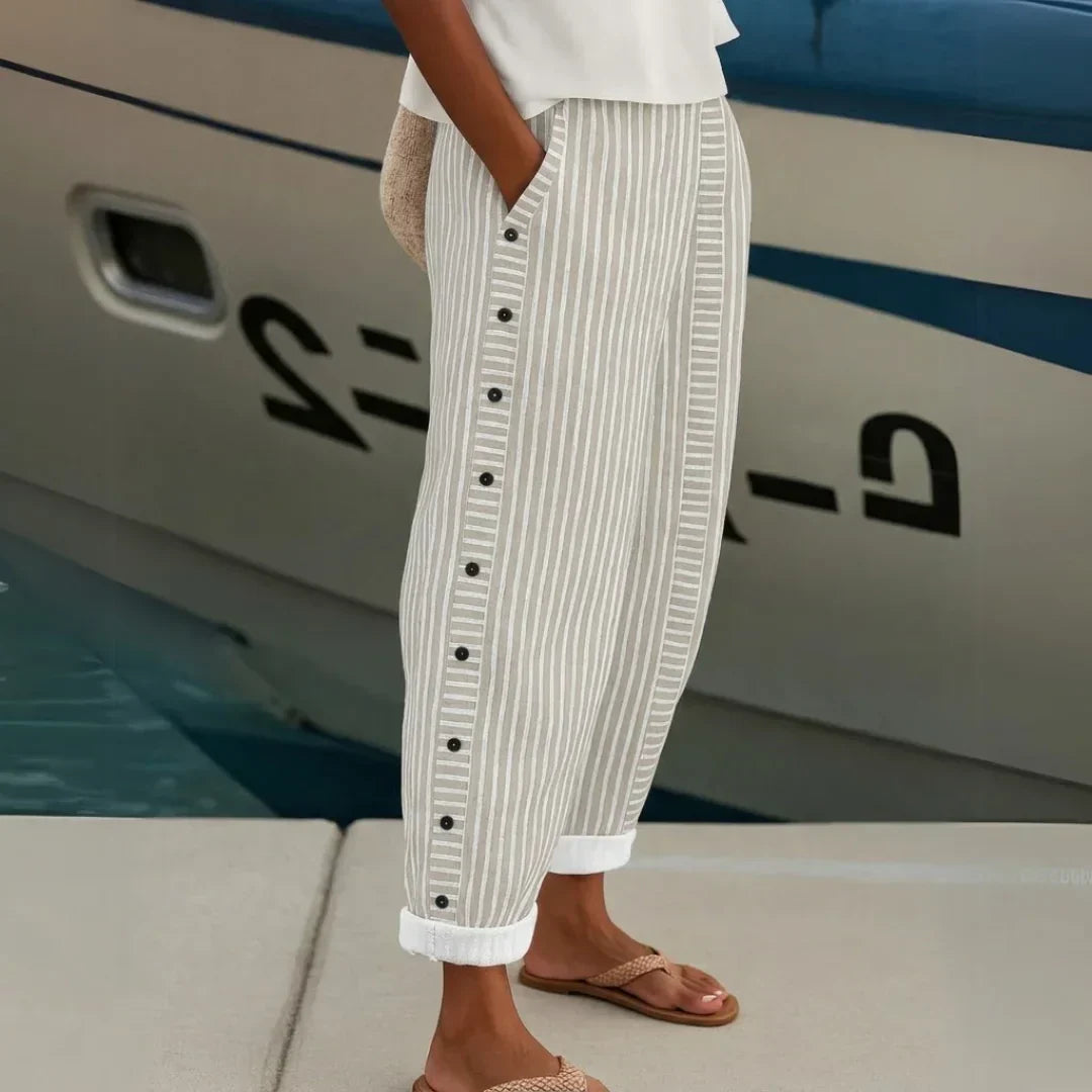 Caroline | Pantalon élégant à rayures avec poches