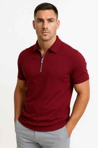 Florian | Polo moderne à zip mi-haut