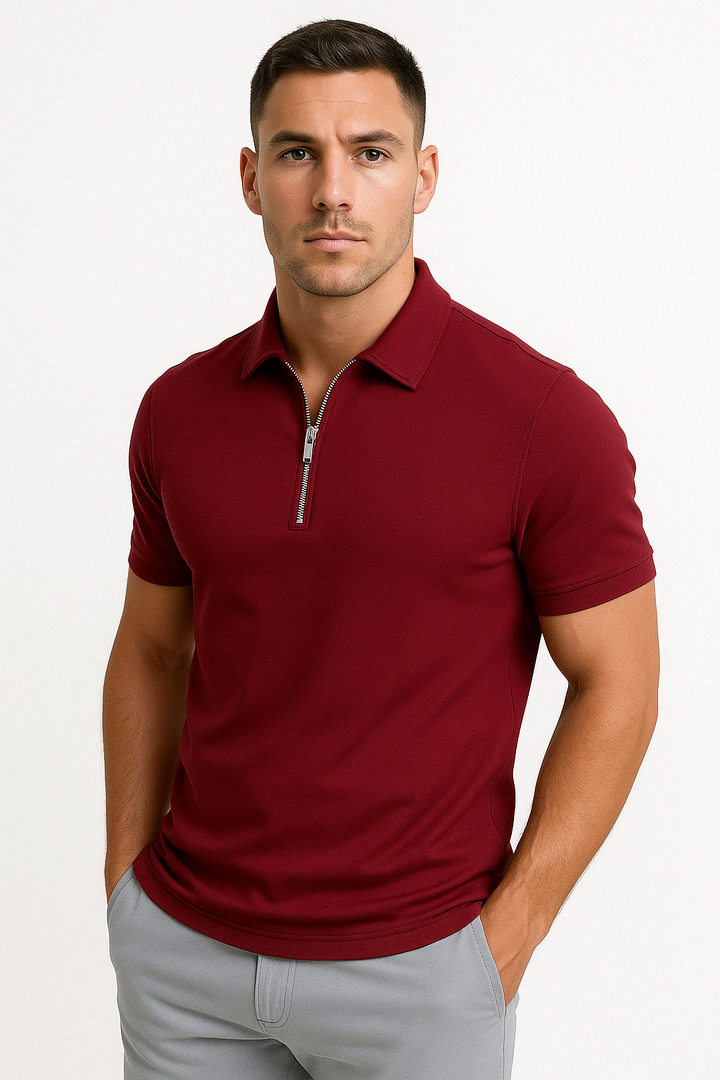 Florian | Polo moderne à zip mi-haut