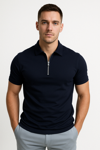 Florian | Polo moderne à zip mi-haut