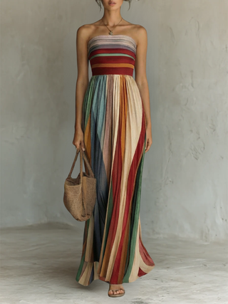 Corinne | Robe Longue Colorée Sans Manches