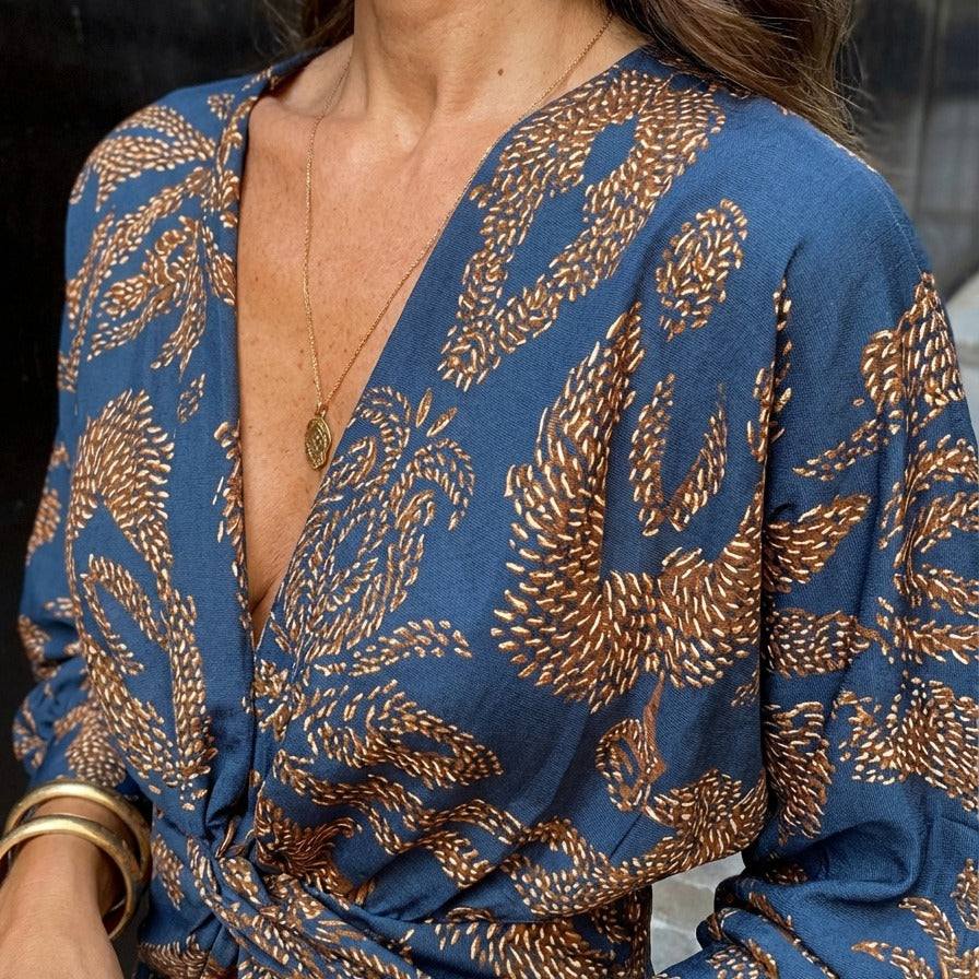 Isadora | Robe maxi bohème portefeuille