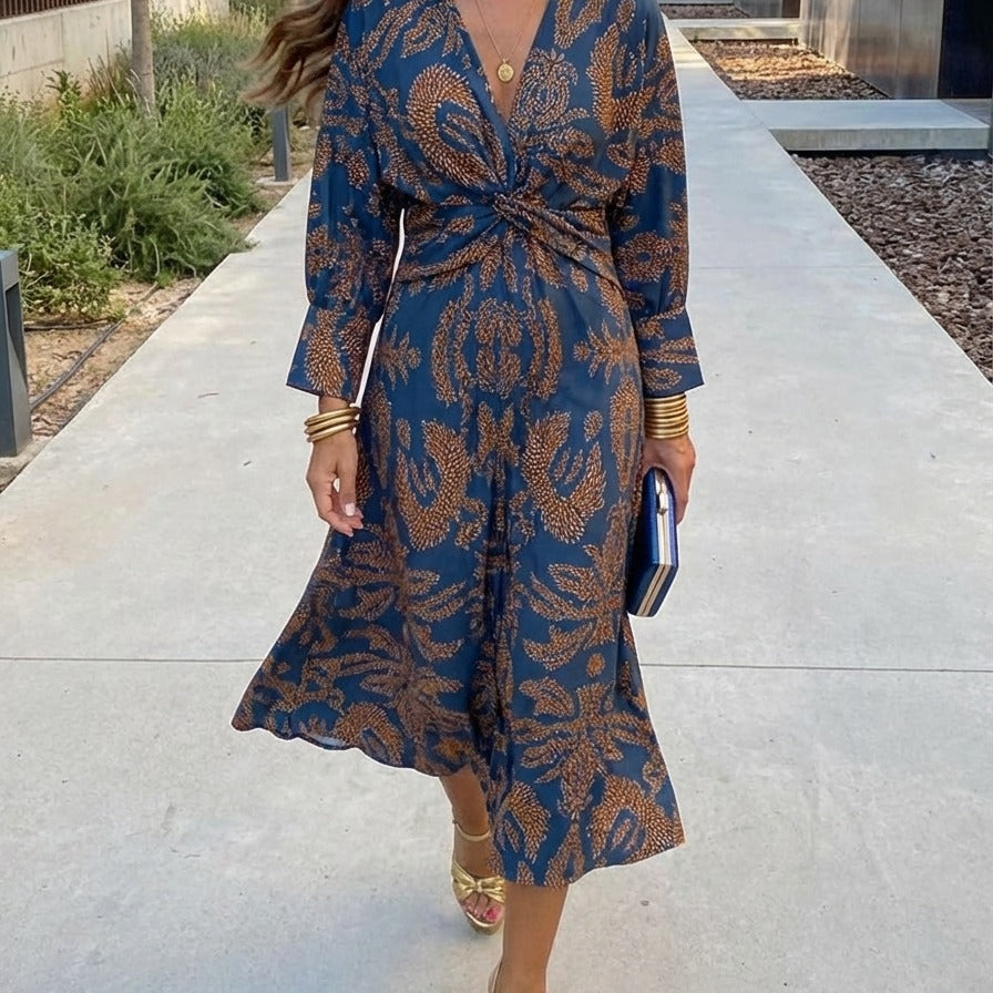 Isadora | Robe maxi bohème portefeuille