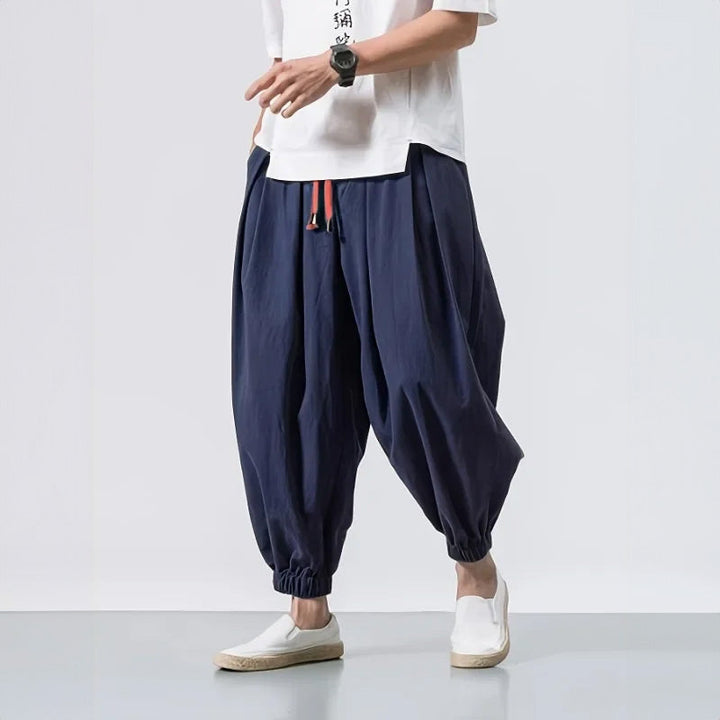 Xavier | Pantalon Oversize en Coton-Lin Urbain