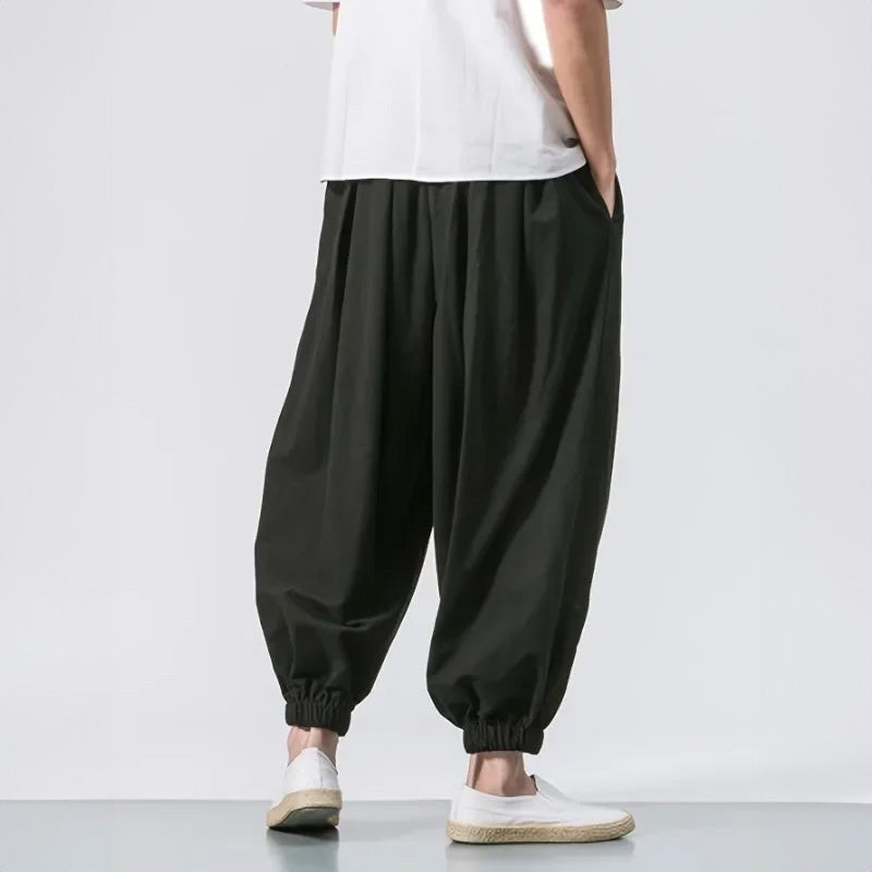 Xavier | Pantalon Oversize en Coton-Lin Urbain