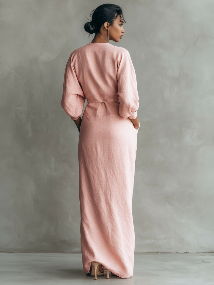 Roseline | Robe Maxi Lin Col V
